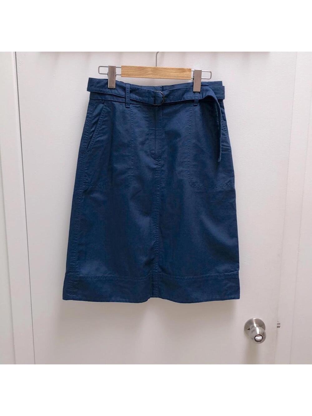 Aritzia/Babaton cotton/linen skirt - fabric made in Japan - blue - size 4